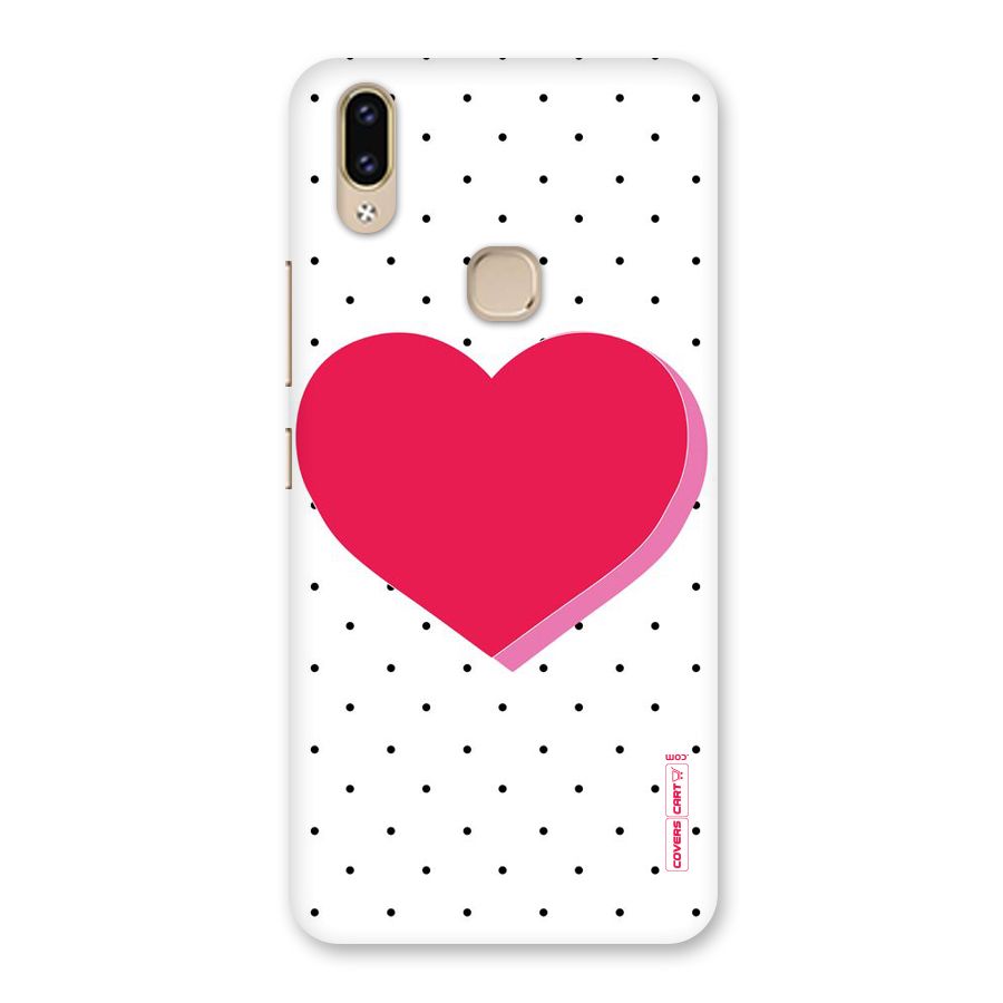 Pink Polka Heart Back Case for Vivo V9 Youth