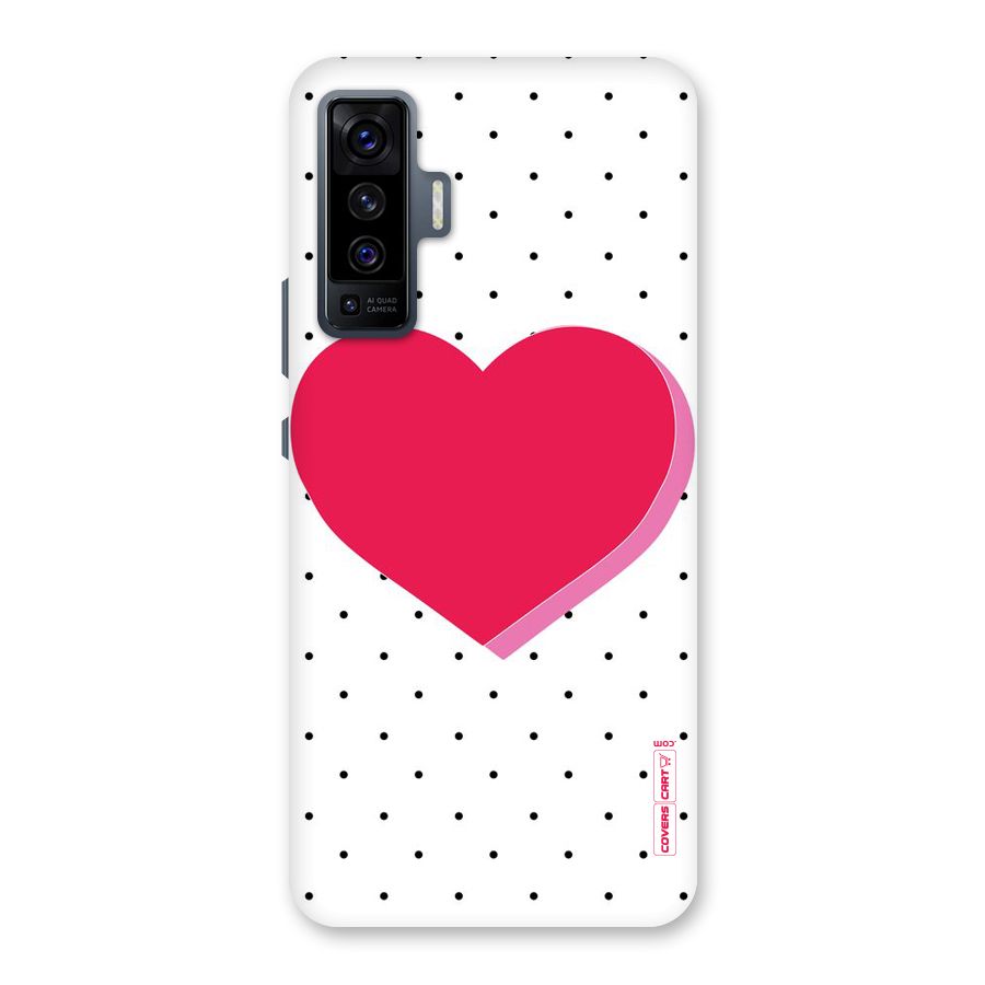 Pink Polka Heart Back Case for Vivo X50