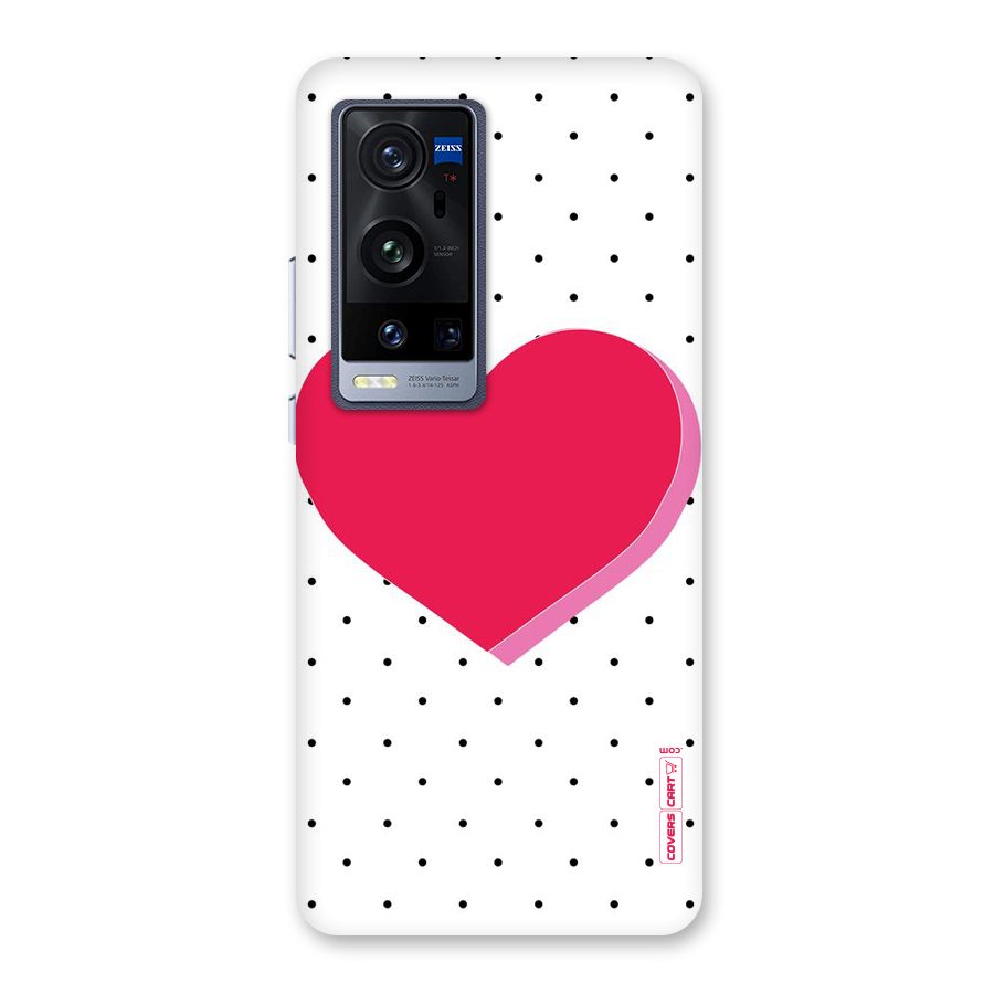 Pink Polka Heart Back Case for Vivo X60 Pro Plus