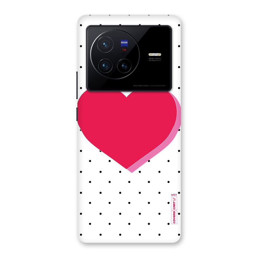 Pink Polka Heart Back Case for Vivo X80