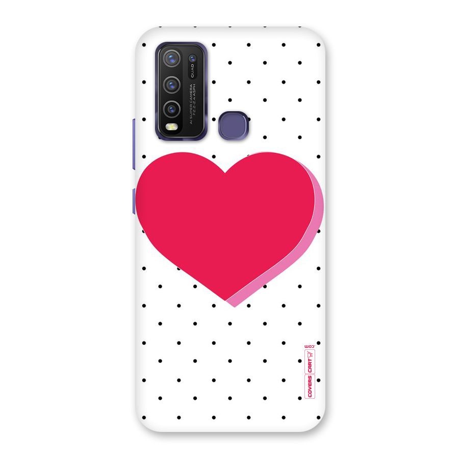 Pink Polka Heart Back Case for Vivo Y50