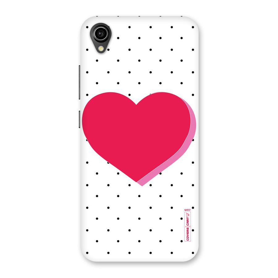 Pink Polka Heart Back Case for Vivo Y90