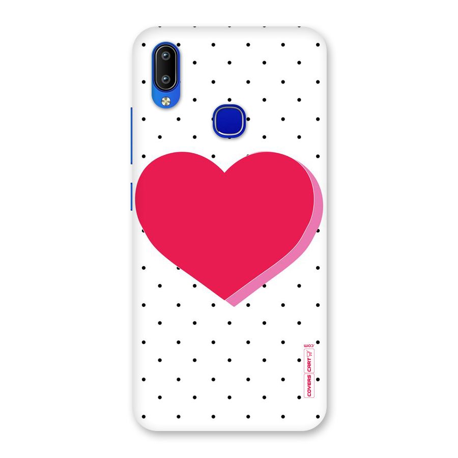 Pink Polka Heart Back Case for Vivo Y91