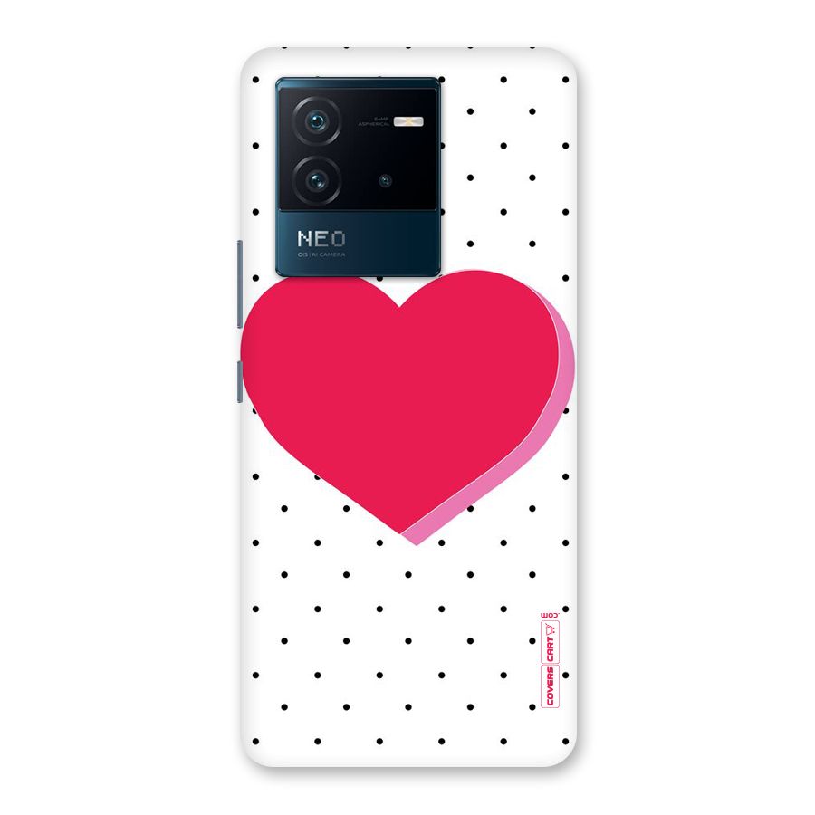 Pink Polka Heart Back Case for Vivo iQOO Neo 6 5G