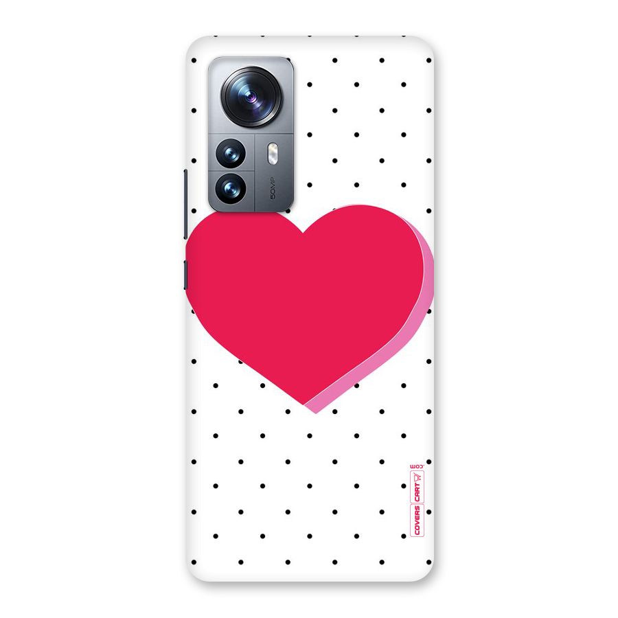 Pink Polka Heart Back Case for Xiaomi 12 Pro