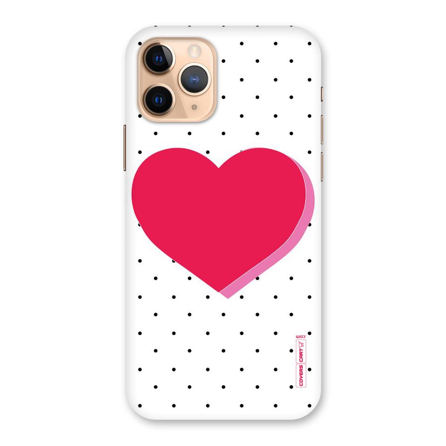Pink Polka Heart Back Case for iPhone 11 Pro