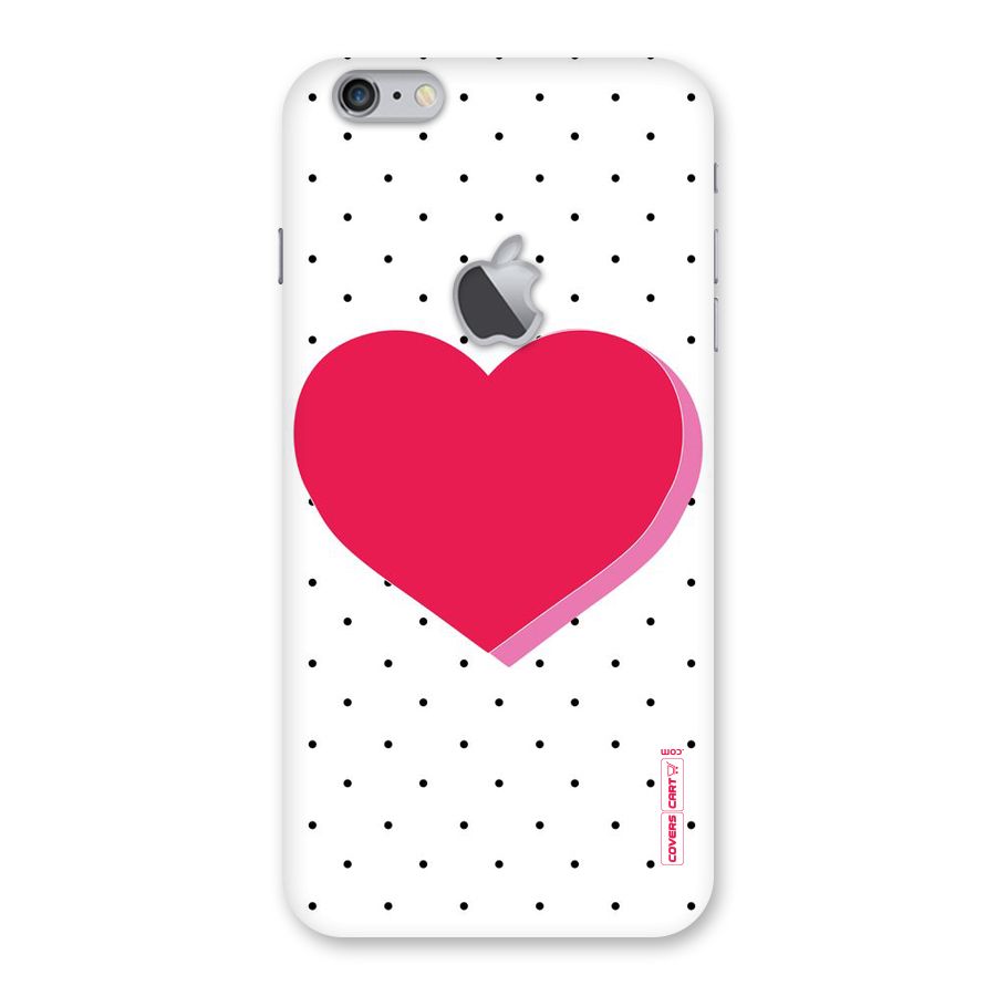 Pink Polka Heart Back Case for iPhone 6 Plus 6S Plus Logo Cut