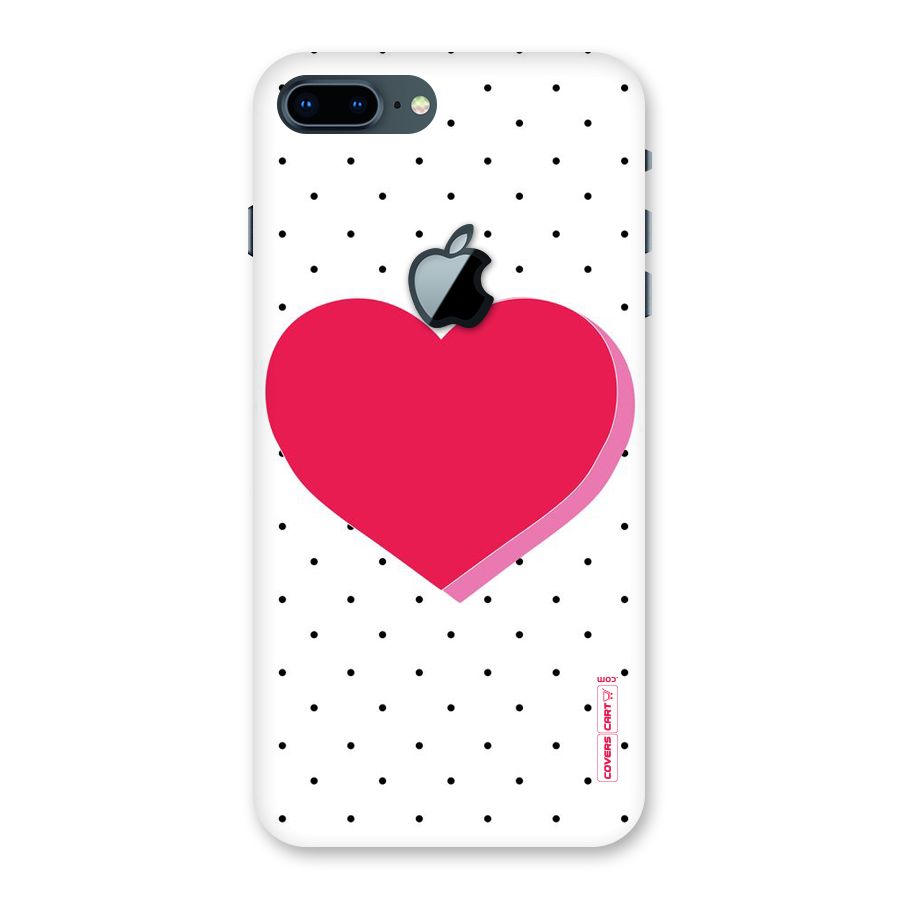 Pink Polka Heart Back Case for iPhone 7 Plus Apple Cut