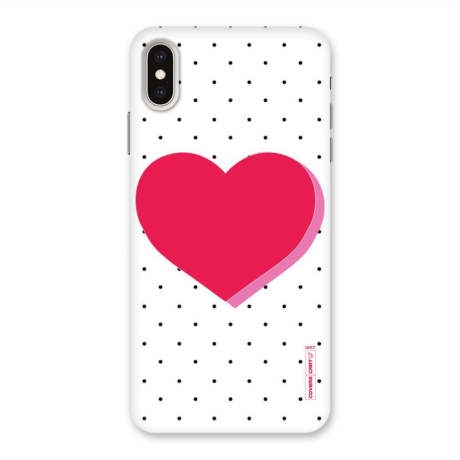 Pink Polka Heart Back Case for iPhone XS Max