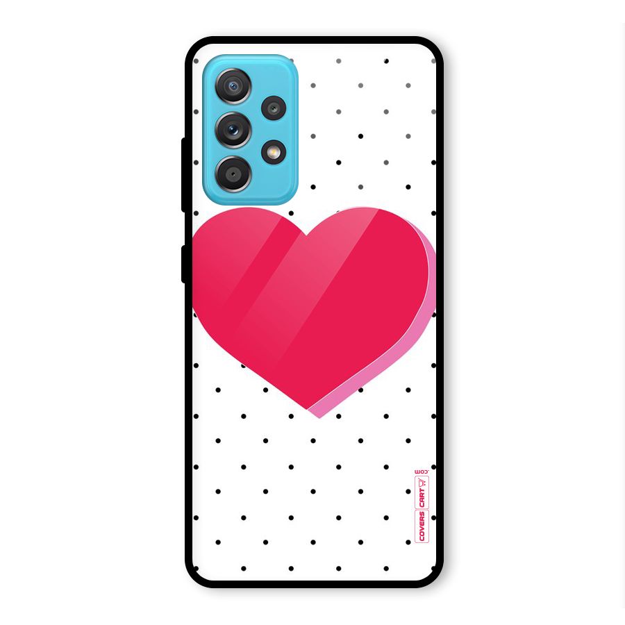 Pink Polka Heart Glass Back Case for Galaxy A52s 5G
