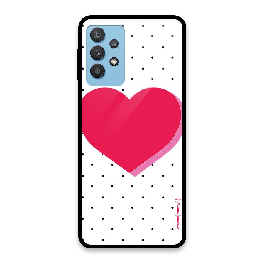Pink Polka Heart Glass Back Case for Galaxy M32 5G