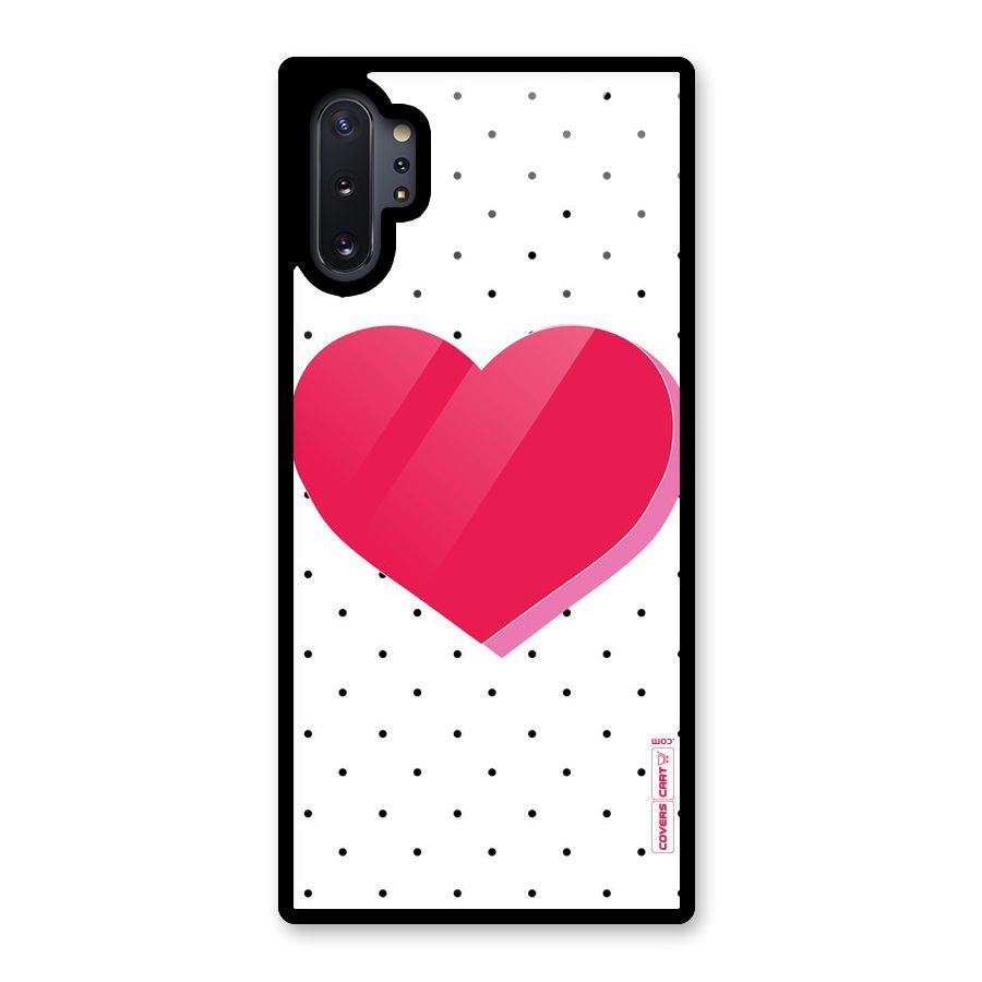Pink Polka Heart Glass Back Case for Galaxy Note 10 Plus