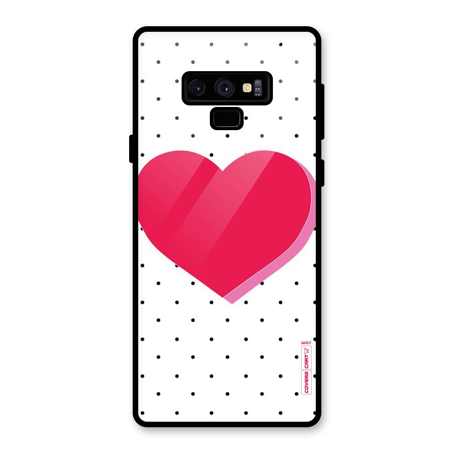 Pink Polka Heart Glass Back Case for Galaxy Note 9