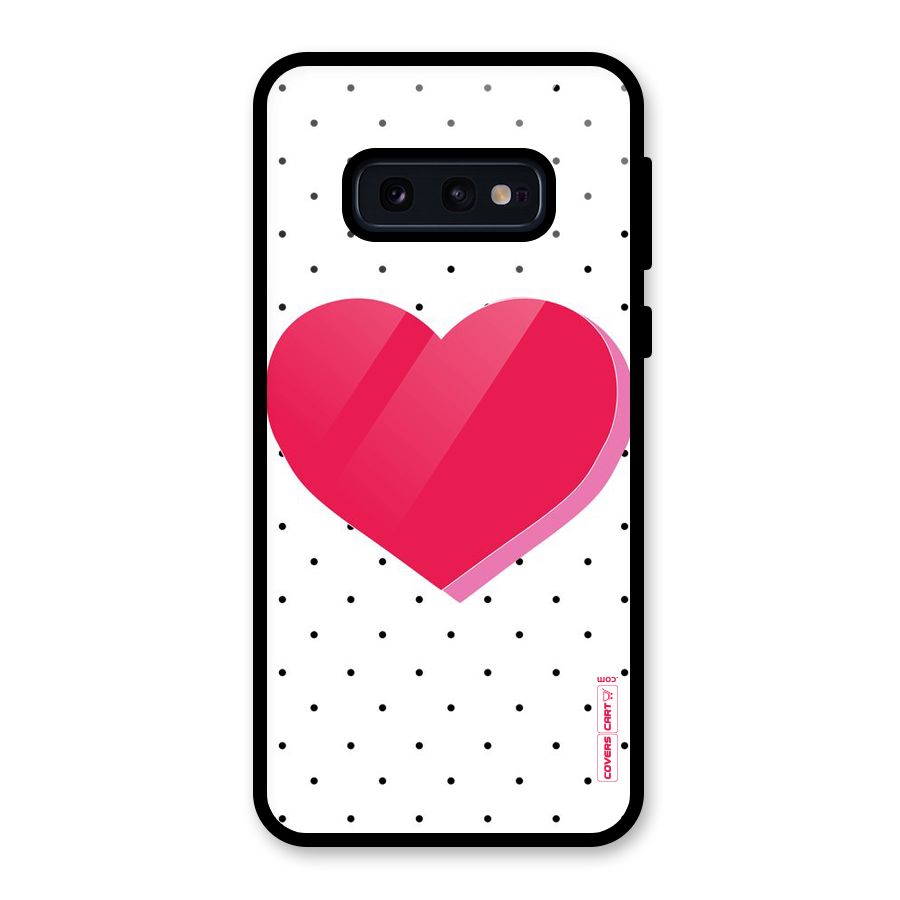 Pink Polka Heart Glass Back Case for Galaxy S10e