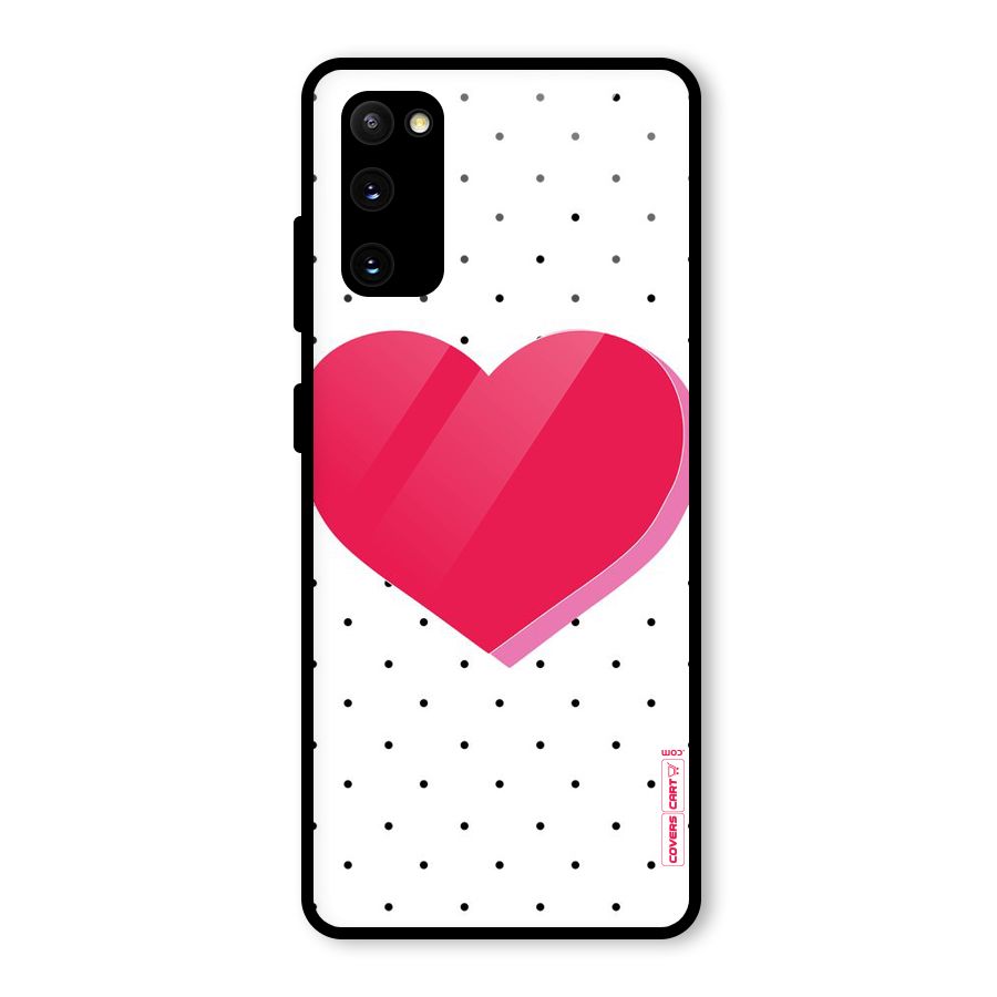 Pink Polka Heart Glass Back Case for Galaxy S20 FE 5G