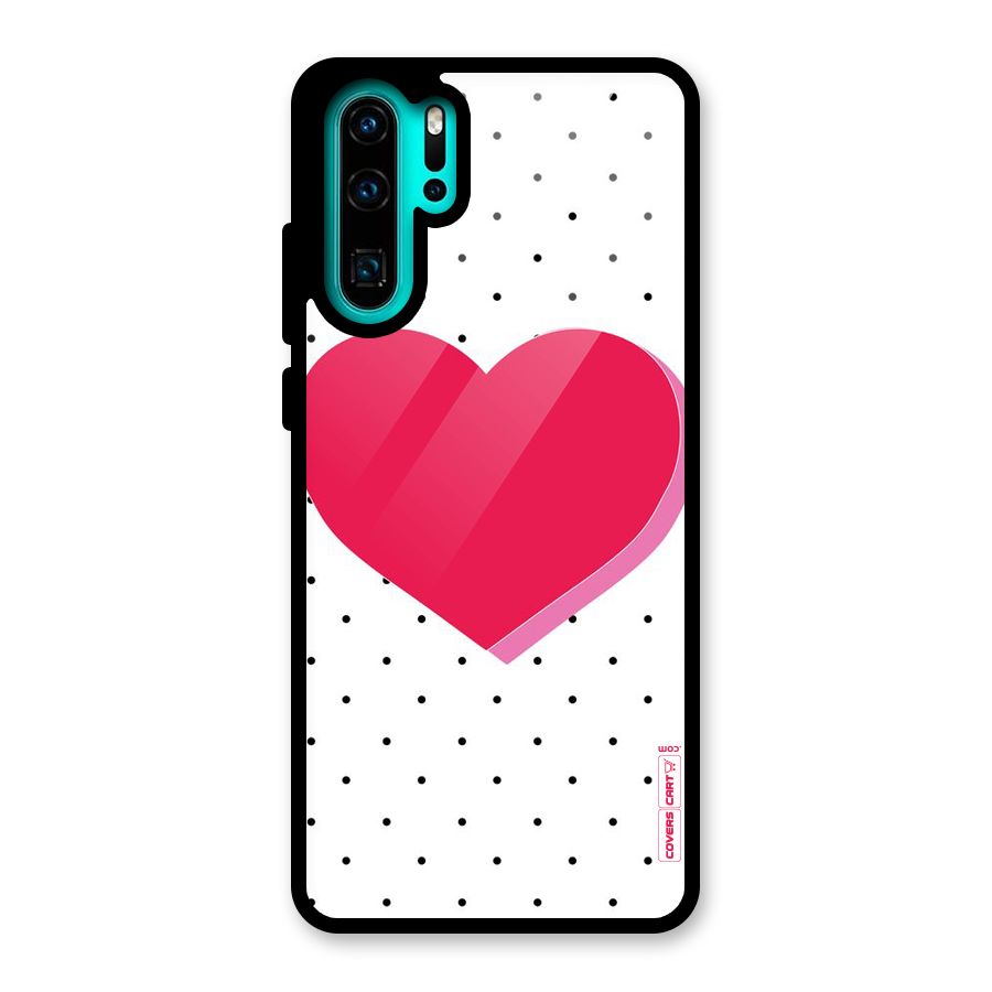 Pink Polka Heart Glass Back Case for Huawei P30 Pro