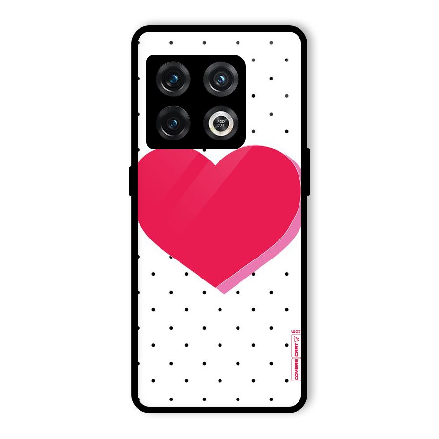 Pink Polka Heart Glass Back Case for OnePlus 10 Pro 5G