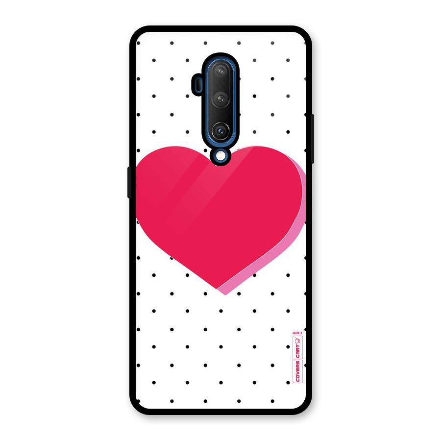 Pink Polka Heart Glass Back Case for OnePlus 7T Pro