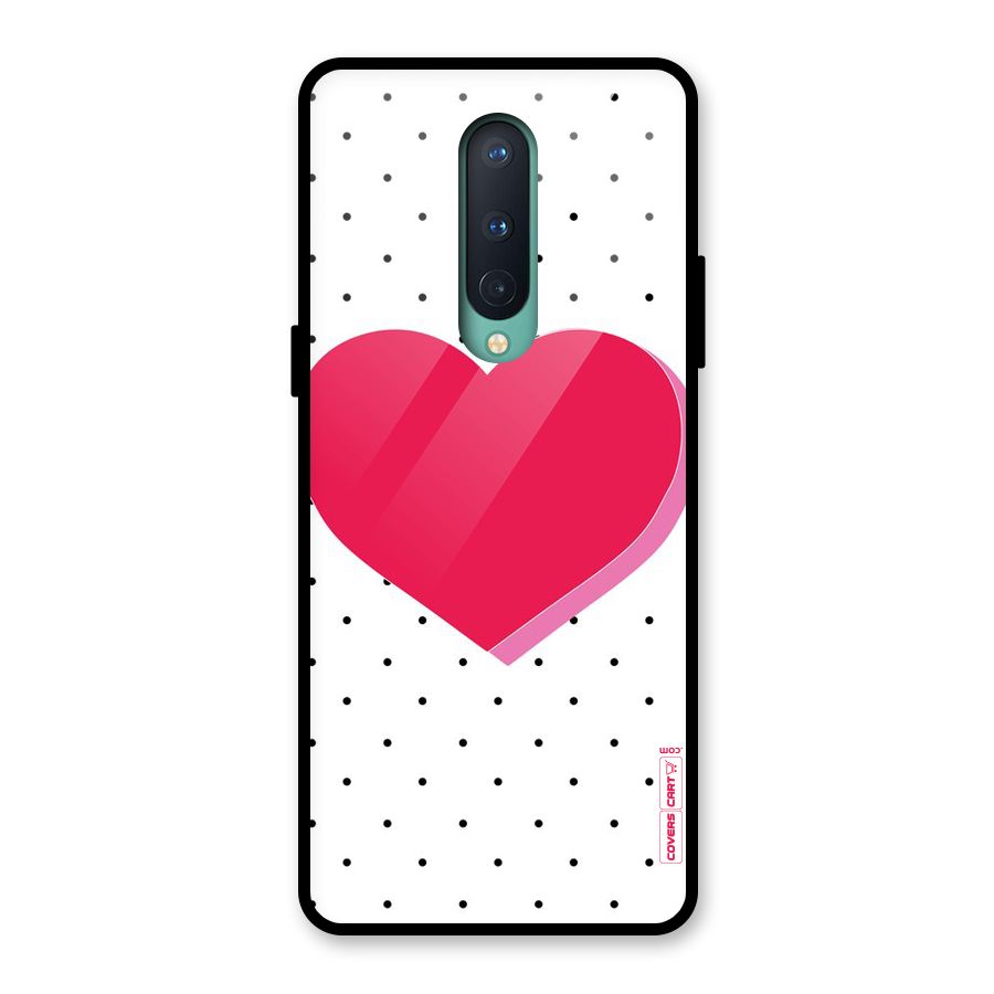 Pink Polka Heart Glass Back Case for OnePlus 8