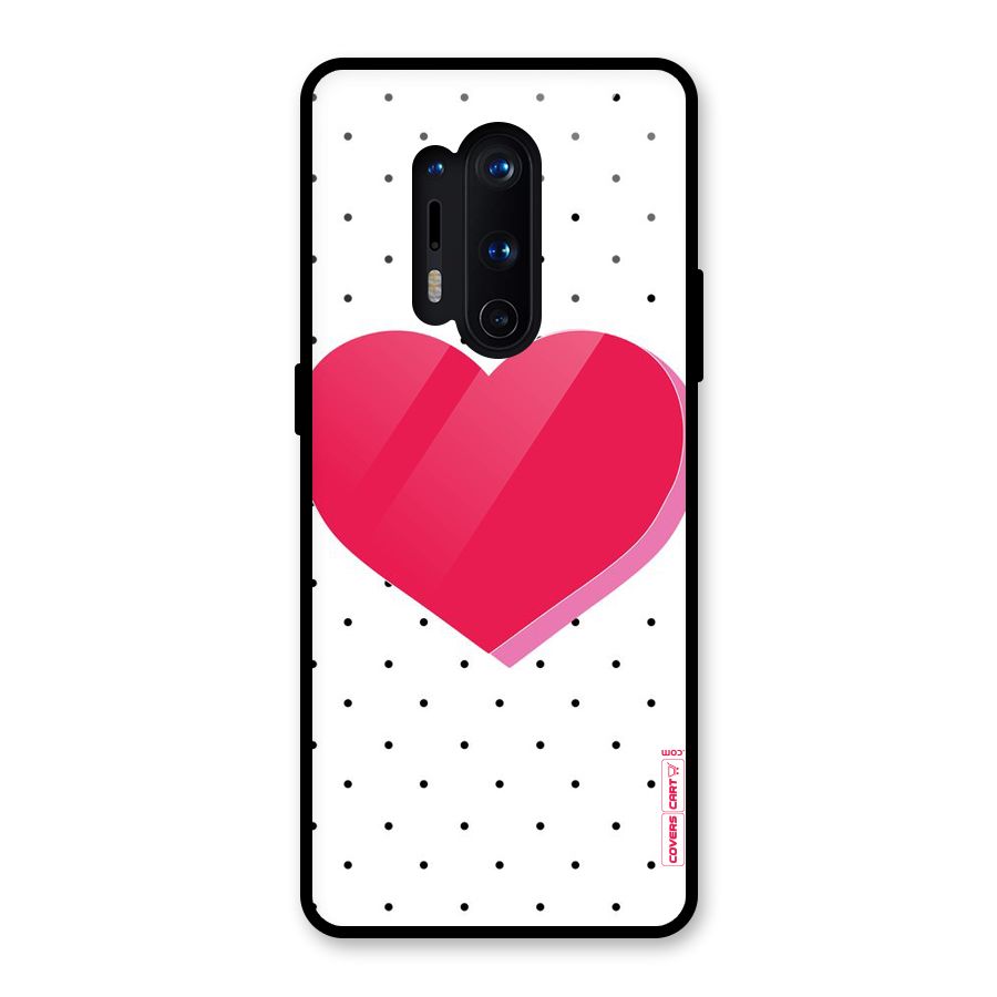 Pink Polka Heart Glass Back Case for OnePlus 8 Pro
