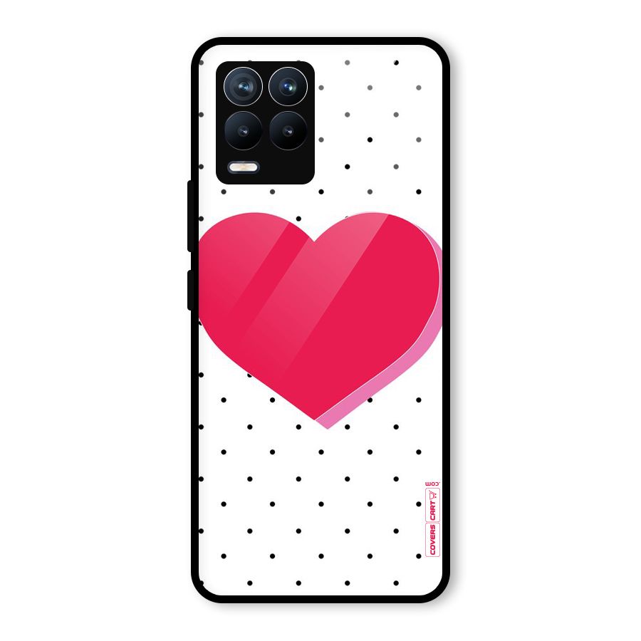 Pink Polka Heart Glass Back Case for Realme 8 Pro