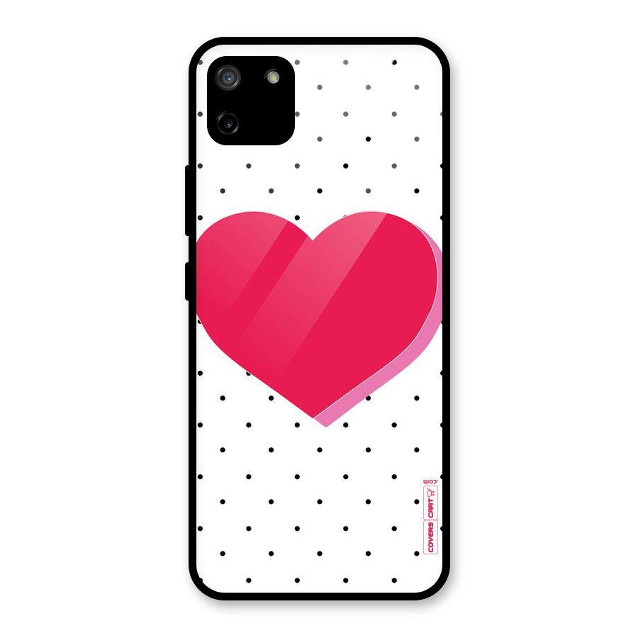 Pink Polka Heart Glass Back Case for Realme C11