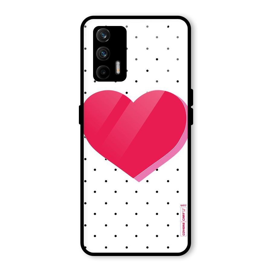 Pink Polka Heart Glass Back Case for Realme GT 5G