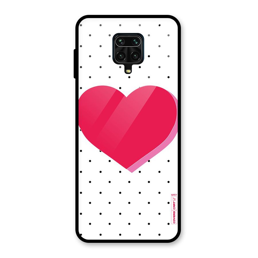 Pink Polka Heart Glass Back Case for Redmi Note 10 Lite
