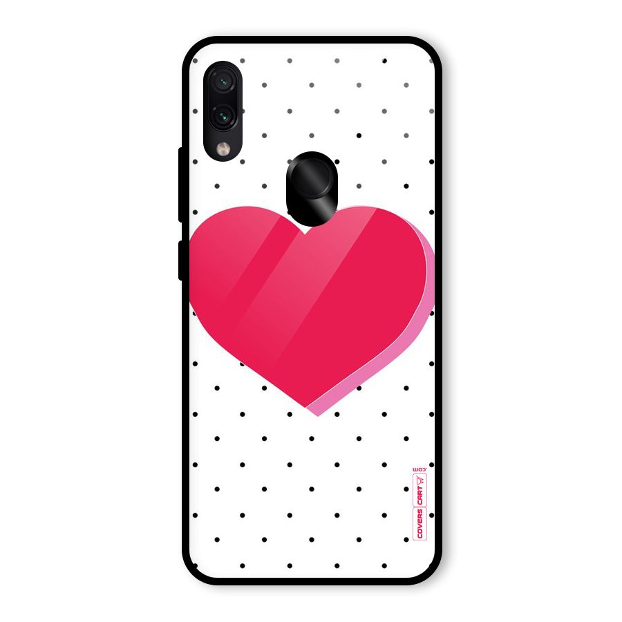 Pink Polka Heart Glass Back Case for Redmi Note 7 Pro