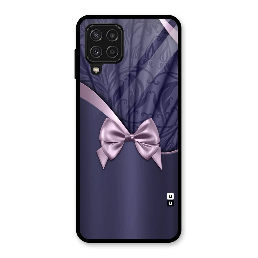 Pink Ribbon Glass Back Case for Galaxy A22 4G