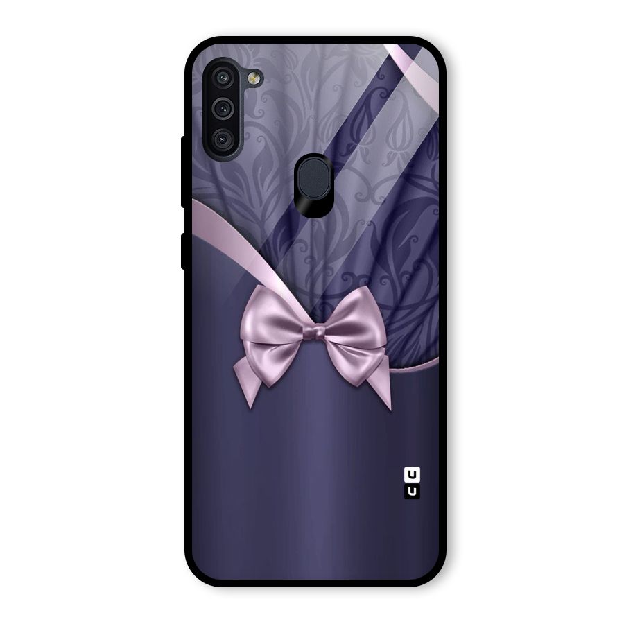 Pink Ribbon Glass Back Case for Galaxy M11