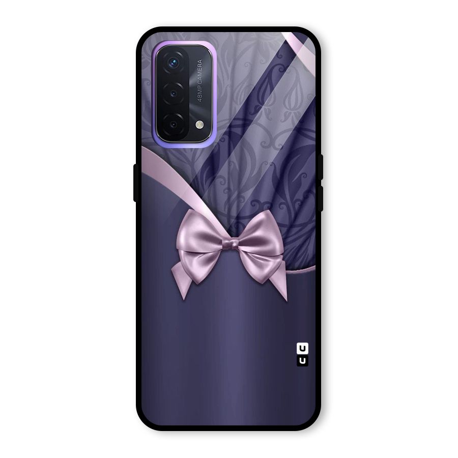 Pink Ribbon Glass Back Case for Oppo A74 5G