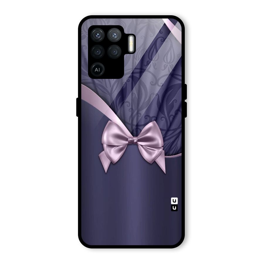 Pink Ribbon Glass Back Case for Oppo F19 Pro