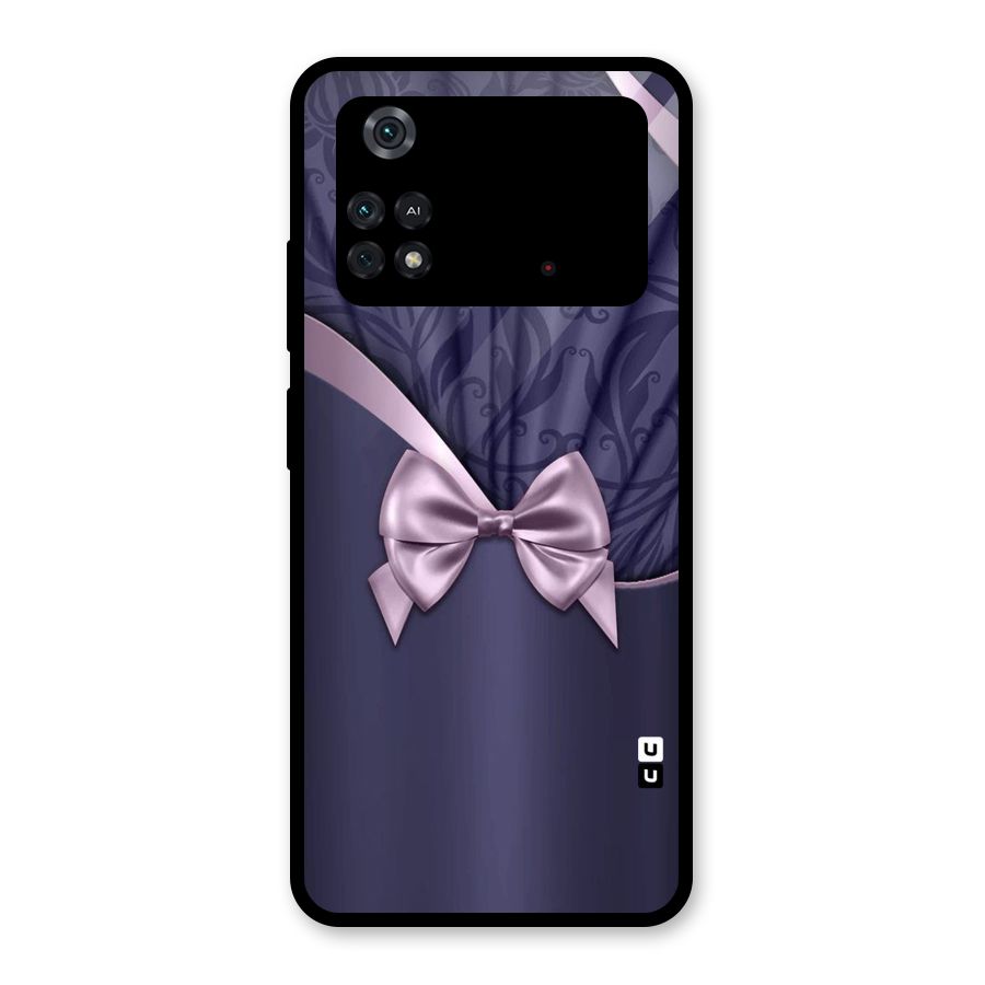 Pink Ribbon Glass Back Case for Poco M4 Pro 4G