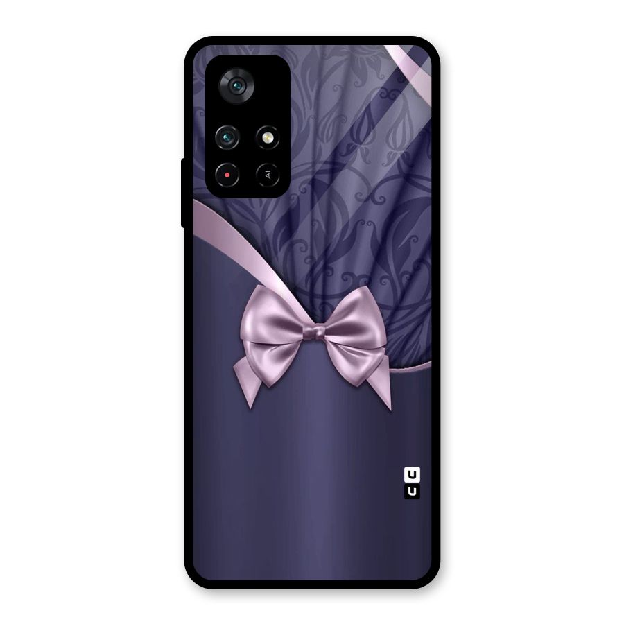 Pink Ribbon Glass Back Case for Poco M4 Pro 5G