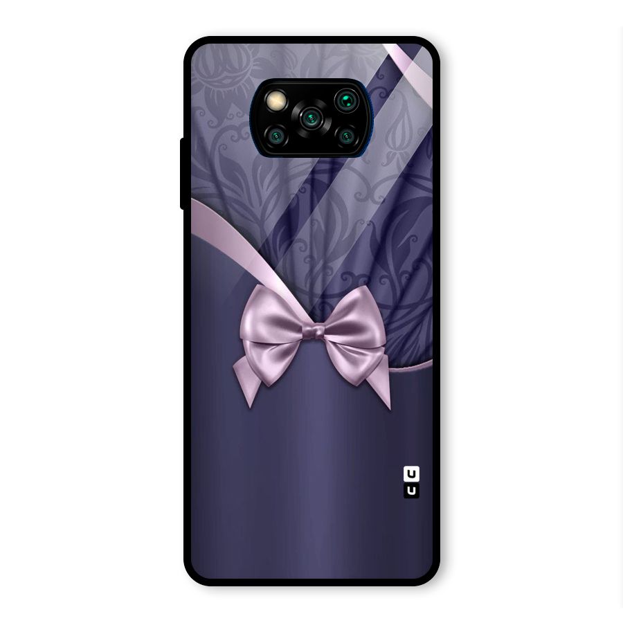 Pink Ribbon Glass Back Case for Poco X3 Pro