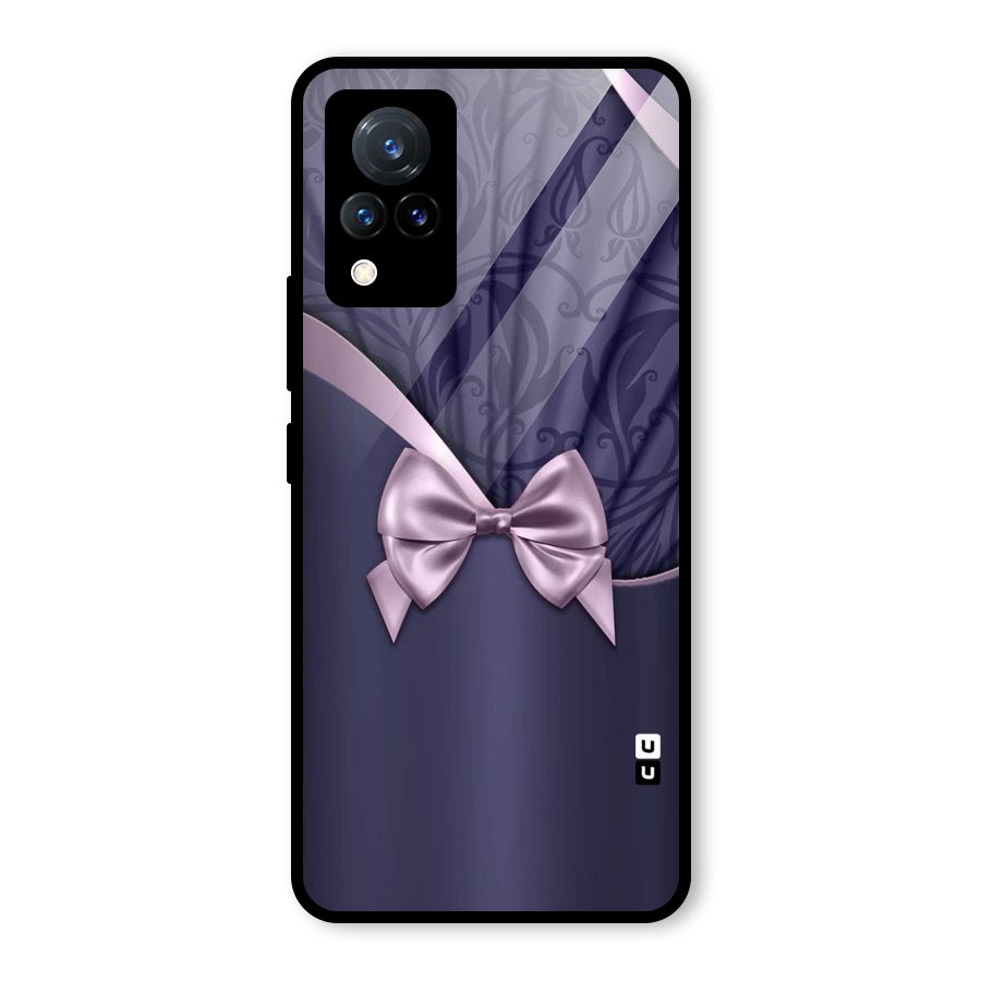 Pink Ribbon Glass Back Case for Vivo V21 5G