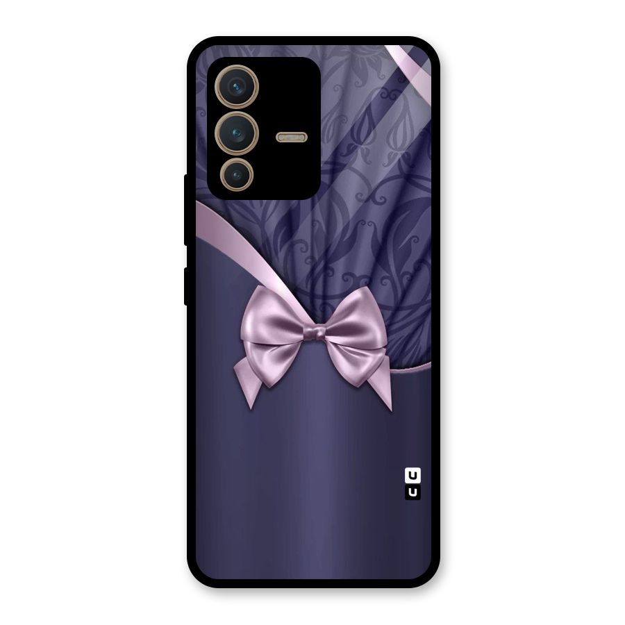 Pink Ribbon Glass Back Case for Vivo V23 5G