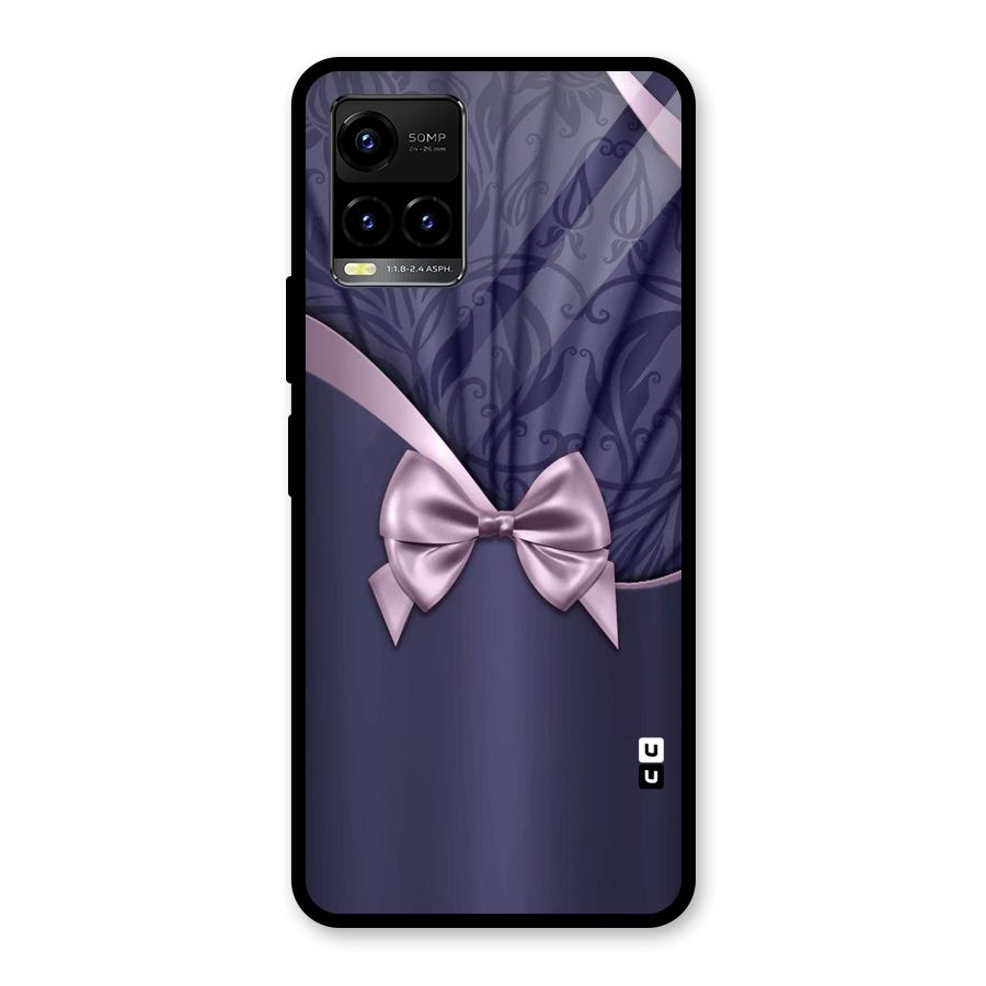 Pink Ribbon Glass Back Case for Vivo Y21T