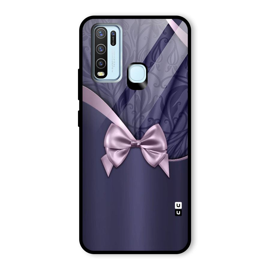 Pink Ribbon Glass Back Case for Vivo Y30