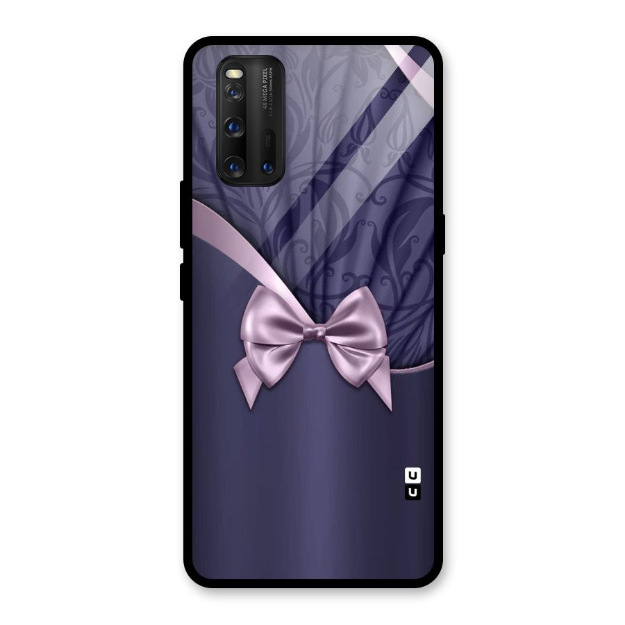 Pink Ribbon Glass Back Case for Vivo iQOO 3