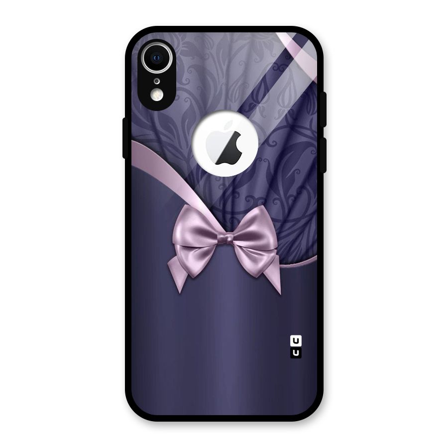Pink Ribbon Glass Back Case for iPhone XR Logo Cut