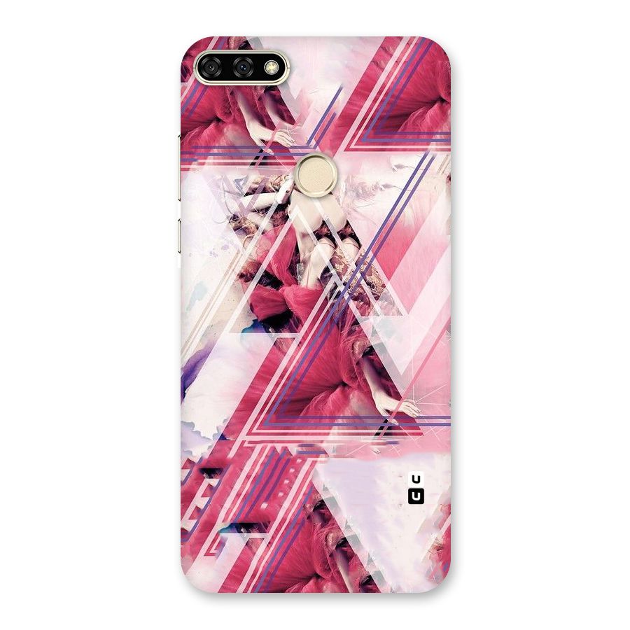 Pink Rose Abstract Back Case for Honor 7A