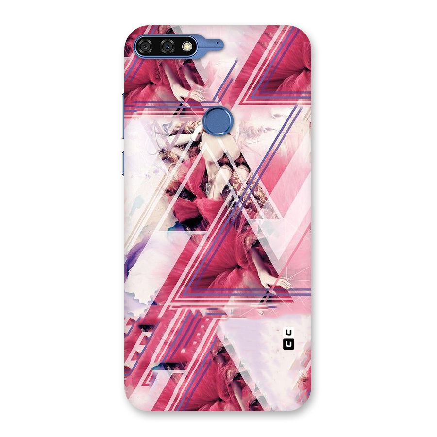Pink Rose Abstract Back Case for Honor 7C