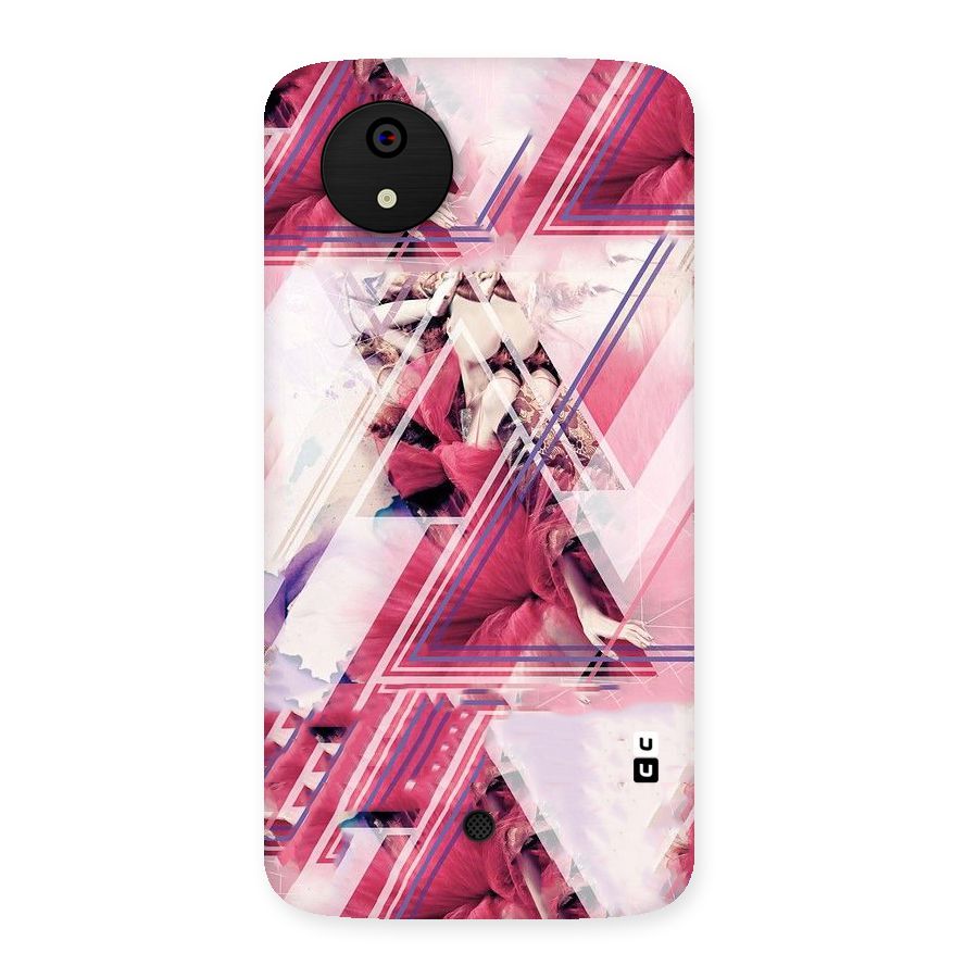 Pink Rose Abstract Back Case for Micromax Canvas A1