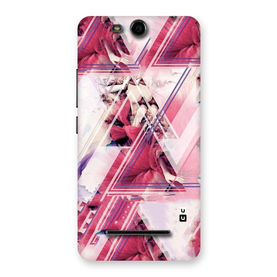Pink Rose Abstract Back Case for Micromax Canvas Juice 3 Q392
