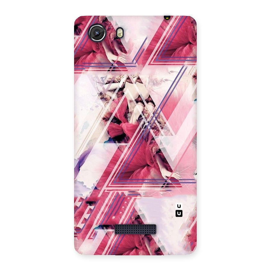 Pink Rose Abstract Back Case for Micromax Unite 3