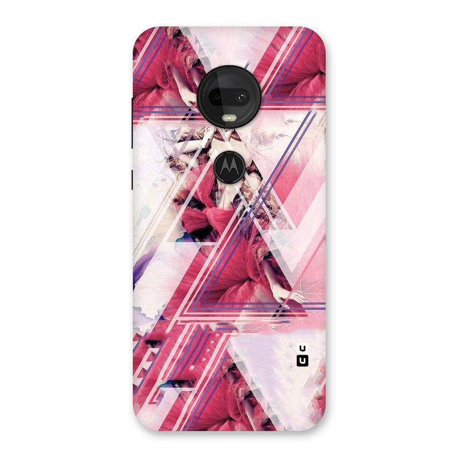 Pink Rose Abstract Back Case for Moto G7