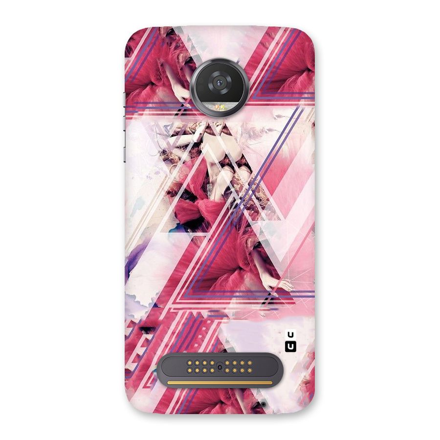 Pink Rose Abstract Back Case for Moto Z2 Play