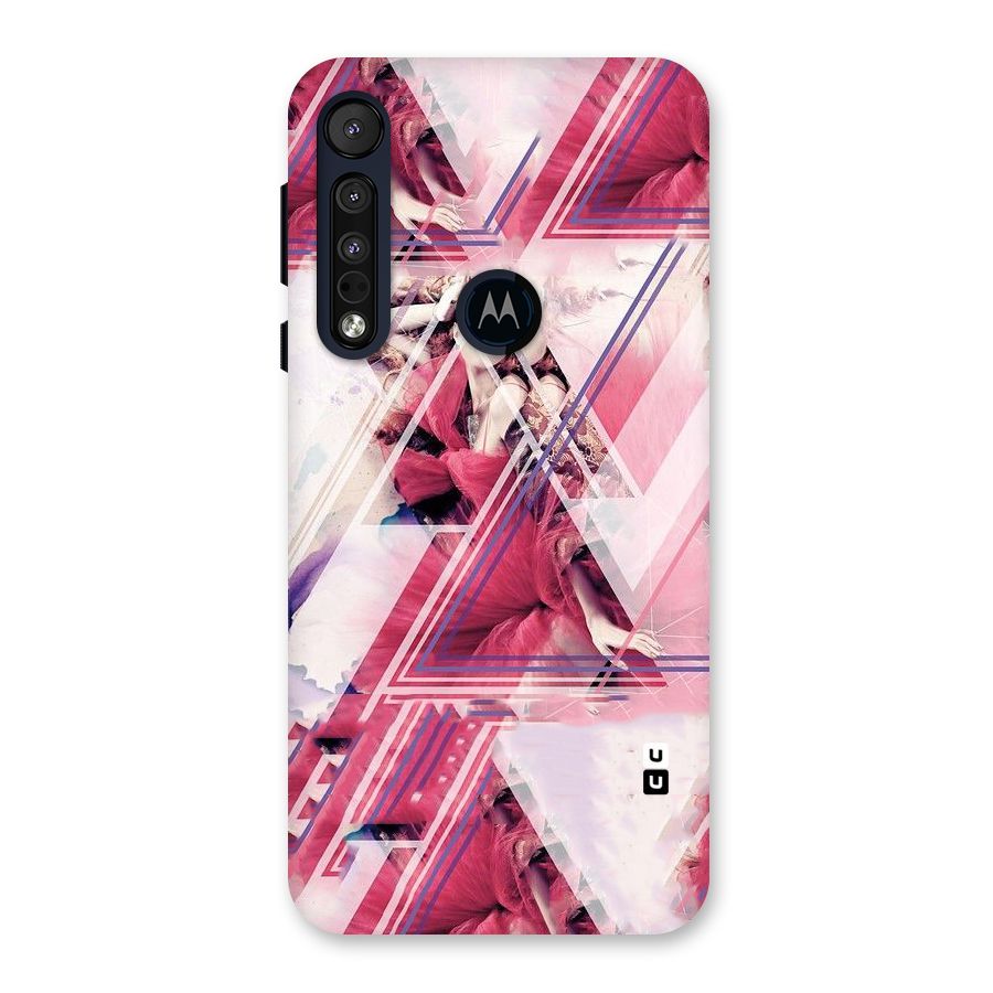 Pink Rose Abstract Back Case for Motorola One Macro